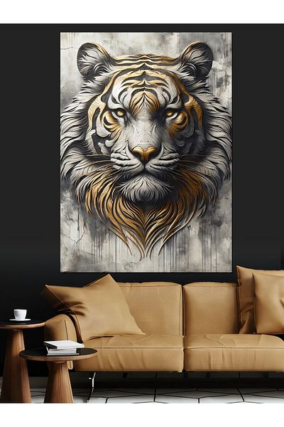 Tablomega The Magnificence of the Tiger Decorative Canvas - Mdf Wooden Painting