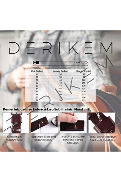 derikem 100% Genuine Buffalo Leather Automatic Strip