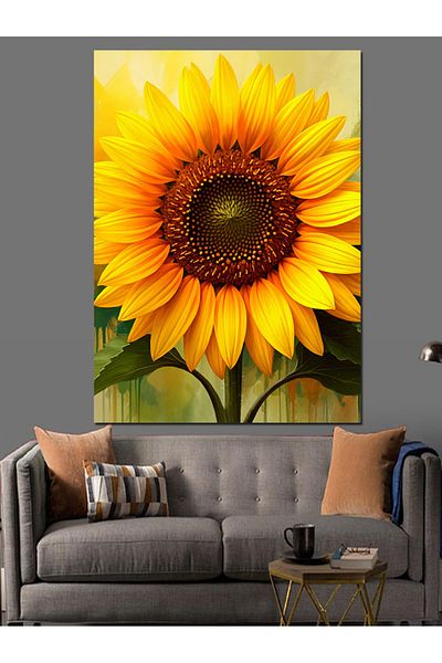 Tablomega Sunflower Flower Portrait Decorative Canvas - Mdf Wooden Painting