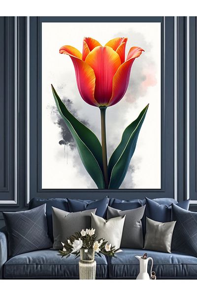 Tablomega Tulip: the Annunciation of Spring Decorative Canvas - Mdf Wooden Painting