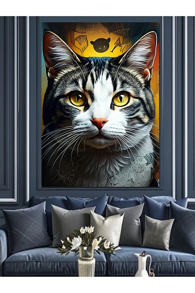 Tablomega Carefully Looking Cat Decorative Canvas - Mdf Wood Art Print