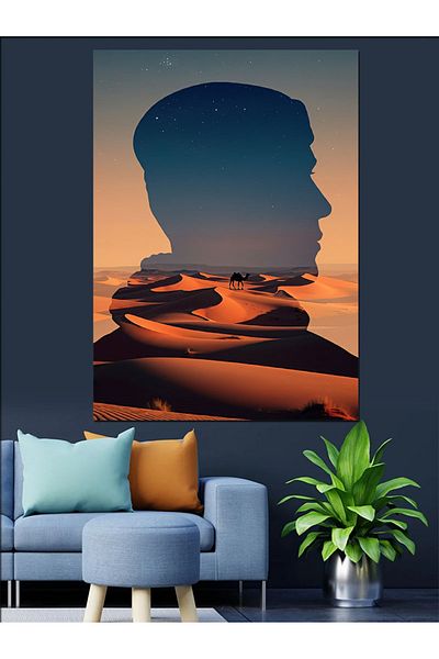 Tablomega Siluete în Desert Canvas Decorativ - Lemn MDF