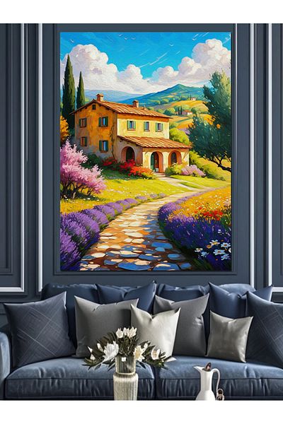 Tablomega A Beautiful House in Tuscany Decorative Canvas - Mdf Wood Painting