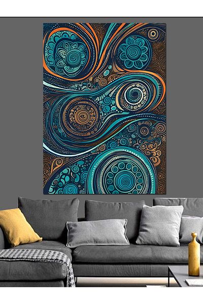 Tablomega Spiral Pattern Elegance Decorative Canvas - Mdf Wooden Table