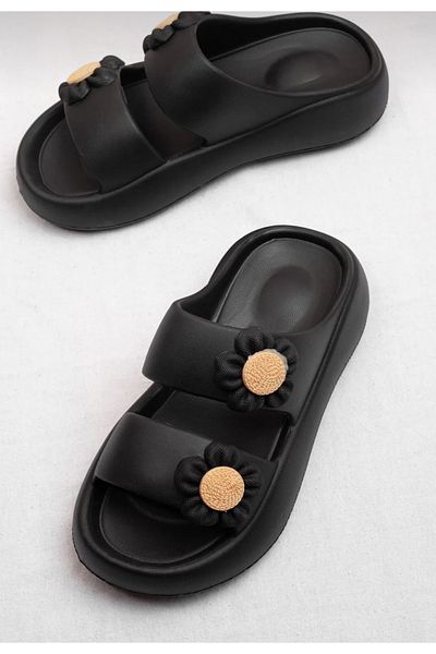 Lion Women's Side Flowers Extra Light Stylish Beach Pool Cute Slippers