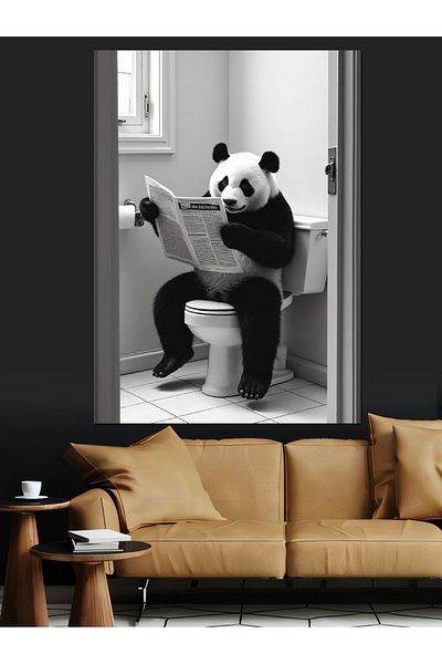 Tablomega Panda și Ziar Enjoyment Canvas Decorativ - Lemn MDF