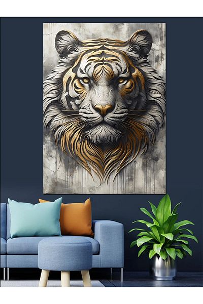 Tablomega The Magnificence of the Tiger Decorative Canvas - Mdf Wooden Painting
