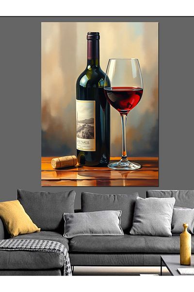 Tablomega Red Wine Memory Decorative Canvas - Mdf Wooden Painting