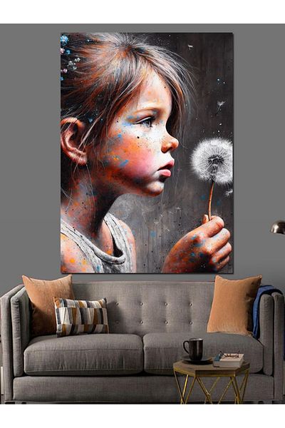 Tablomega Innocence and Dandelion Decorative Canvas - Mdf Wooden Painting