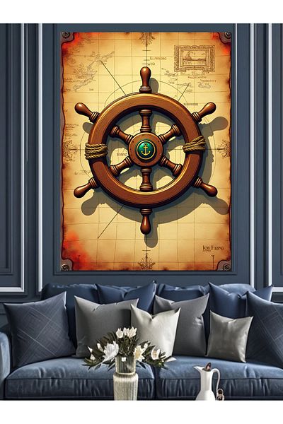 Tablomega Old Rudder Nostalgia Canvas Decorativ - MDF Lemn Tablo