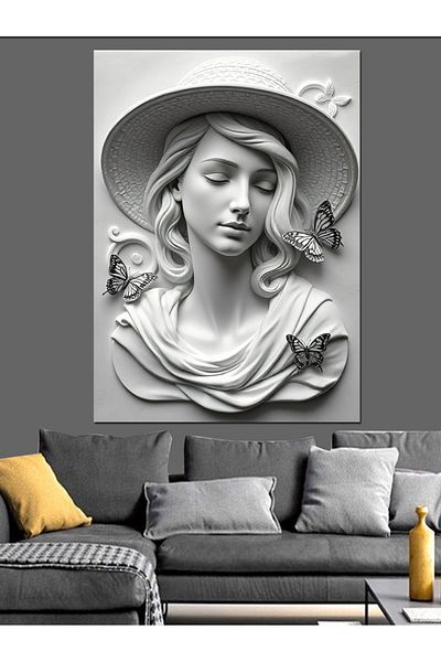 Tablomega Elegance of Sculpture Decorative Canvas - Mdf Wooden Painting