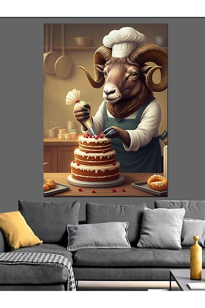Tablomega Cake Making Aries Figure Decorative Canvas - Mdf Wooden Painting