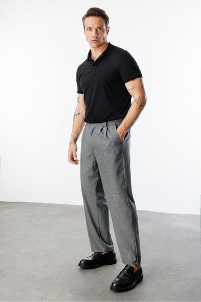 GENIUS STORE بنطال قماش فضفاض للرجال MEN'S-CLOTHES-PANTS
