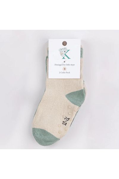 KidZee Комплект от 2 бебешки чорапи Sage Organic