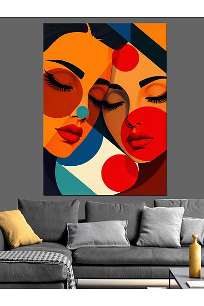 Tablomega Fațe colorate abstracte Pânză decorativă - Pictură din lemn MDF