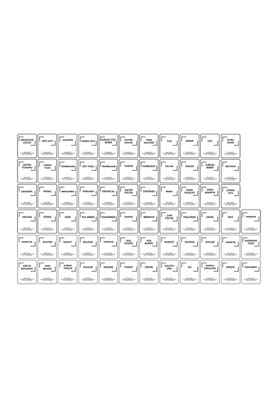 giftshoppi 56-Piece Cornered Spice Jar Sticker Label Set - White