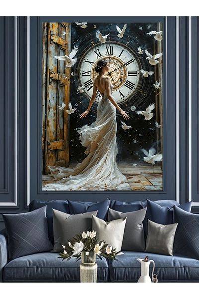 Tablomega Dance of Time Decorative Canvas - Mdf Wood Table
