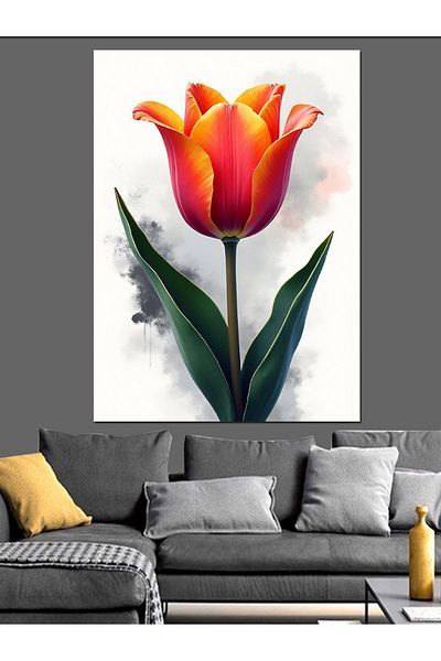 Tablomega Tulip: the Annunciation of Spring Decorative Canvas - Mdf Wooden Painting