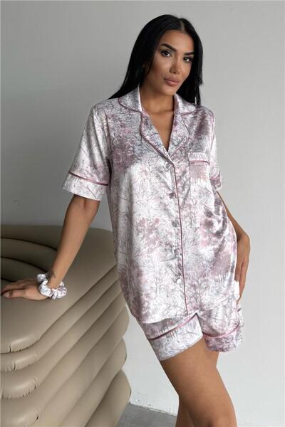 COCCOLARSI Colori Del Mondo Saten Kısa Pijama Takımı CDM2130