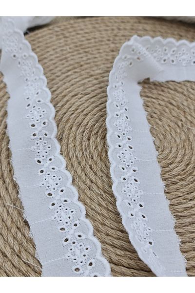 Esteks Dantel ve Tekstil Aksesuarları Luxury Lace Scallop, Ecru 1Ball 8.5 Meters Width 3cm