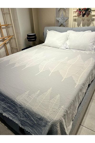 Explore Home Light Gray - Cotton and Poetry Selimi, Double Bedspread