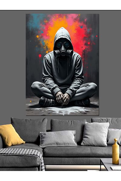 Tablomega The Silence of the Mask Decorative Canvas - Mdf Wooden Painting