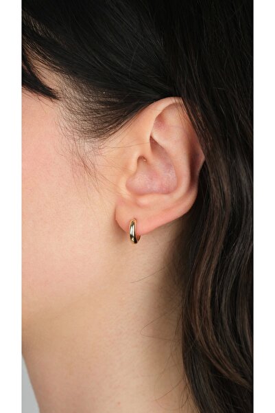 Arpaş 14 Ayar Altın Küçük Sade Halka Küpe 1015