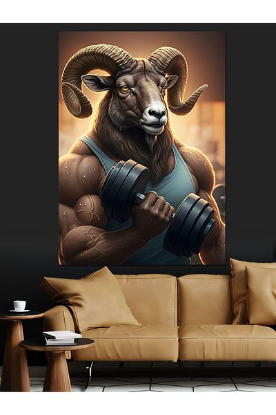 Tablomega Pânză decorativă Weight Lifting Aries Strength - MDF Lemn