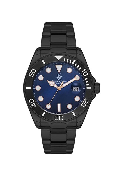 Beverly Hills Polo Club ساعة بيفرلي هيلز بولو كلوب للرجال بمينا زرقاء داكنة -...