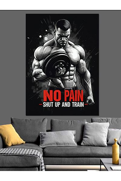 Tablomega Poster Motiv Sportiv Musculos Pânză Decorativă - Lemn MDF