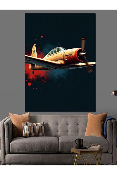 Tablomega Red Airplane Adventure Decorative Canvas - Mdf Wooden Painting