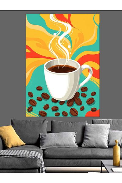 Tablomega Colors of Coffee Wave Decorative Canvas - Mdf Wooden Painting