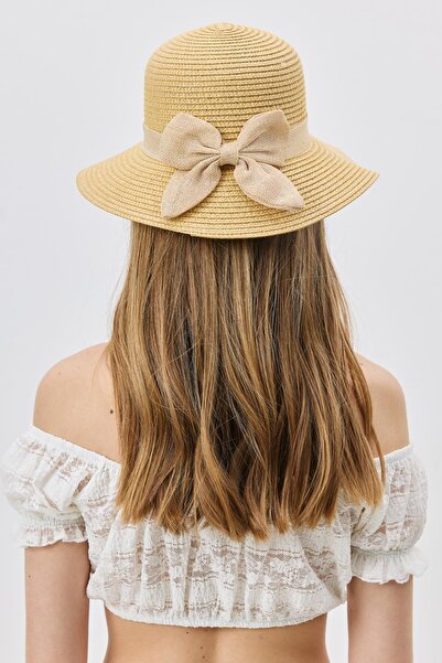 C&City Medium Beige Straw Beach Hat - Y25730-20
