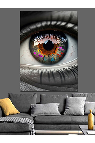 ekart Colorful Eye Detail Decorative Canvas - Mdf Wooden Painting