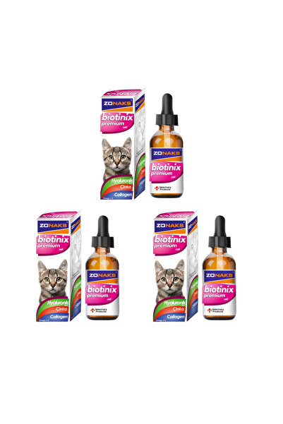 Zonaks Biotinix Premium Kediler İçin 50 ml Biotin - Çinko- Kolajen 3 Adet