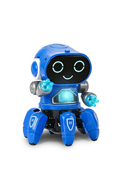 Choice روبوت راقص موسيقي أزرق لطيف بستة مخالب مع إضاءة ليد: لعبة تعليمية وتفاعلية للأطفال - مثالي