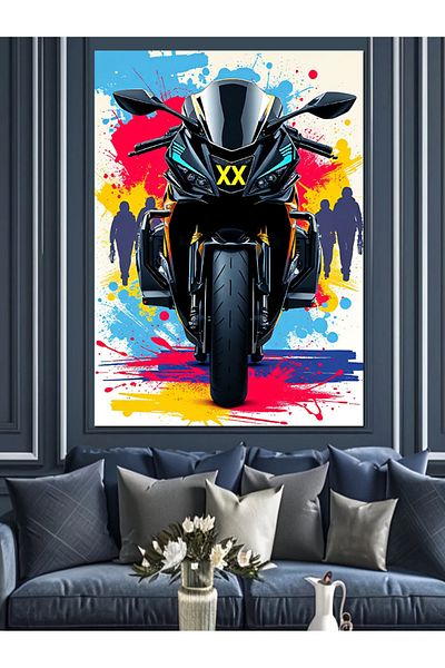 Tablomega Pânză Decorativă Motocicletă Speed ​​And Power - Lemn MDF