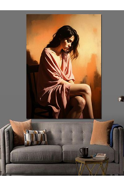 Tablomega Considerate Woman Portrait Decorative Canvas - Mdf Wooden Painting