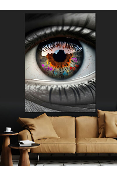 ekart Colorful Eye Detail Decorative Canvas - Mdf Wooden Painting