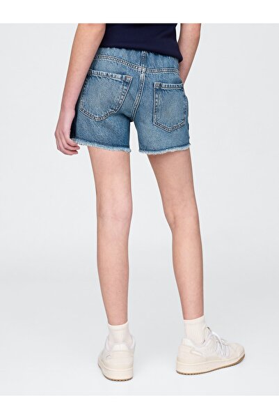 GAP Kız Çocuk Mavi Low Rise Easy Denim Şort