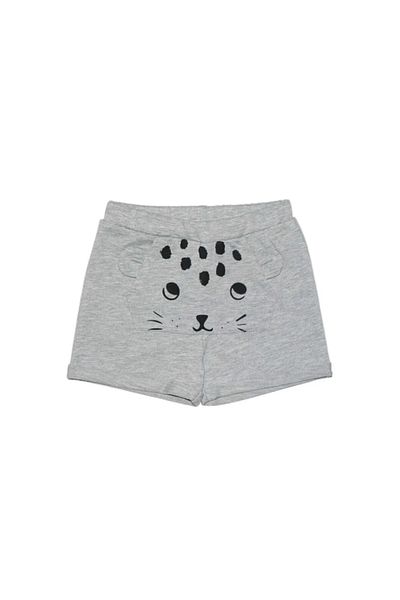 LOVETTI Gray Kangaroo Pocket Shorts for Girl