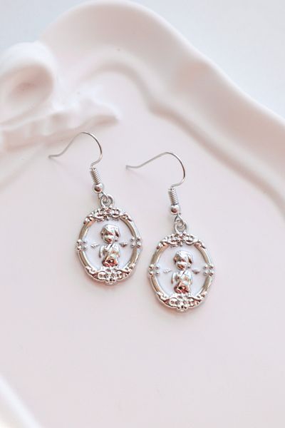 EFBUTİK Silver Little Prince Imported Earrings