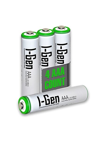 I Gen I-Gen B164 4 Adet AAA 900 mAh Şarj Edilebilir İnce Kalem Pil 1.2V Ni-MH...