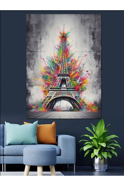 Tablomega Paris' Colorful Tower Decorative Canvas - Mdf Wooden Painting