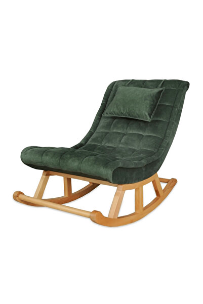 Reyo Uykucu Yatar Berjer, Sallanan Sandalye, Dinlenme ve Tv Koltuğu Uzanma Koltuğu Naturel Yeşil