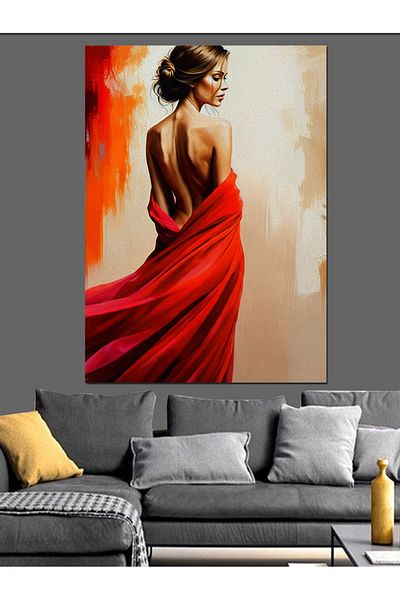Tablomega Dance of the Red Dress Decorative Canvas - Mdf Wooden Painting