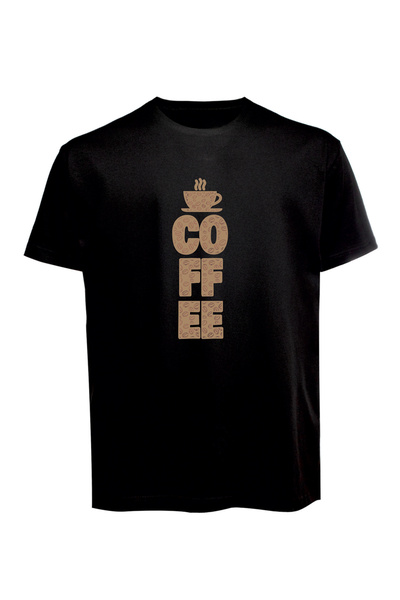 Baran Işık تي شيرت مطبوع عليه قهوة للجنسين من القطن الممشط سوبريم بيزك