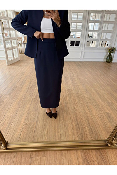 My Blog Sötétkék Elvira ceruzaszoknya kabát - 8661