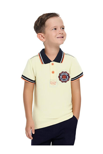 Victor and Jane Victor & Jane Junior Boys' Polo T-Shirt Yellow colour with Em...