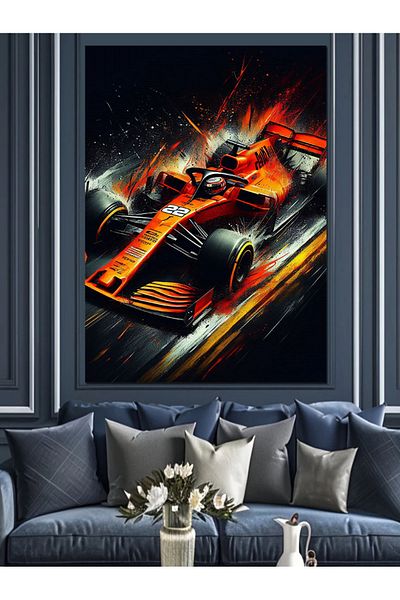 Tablomega Canvas Decorativ Race of Flames - MDF Lemn